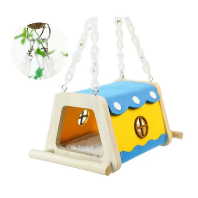 FurryFusion Nid pour perroquet en bois et feutre