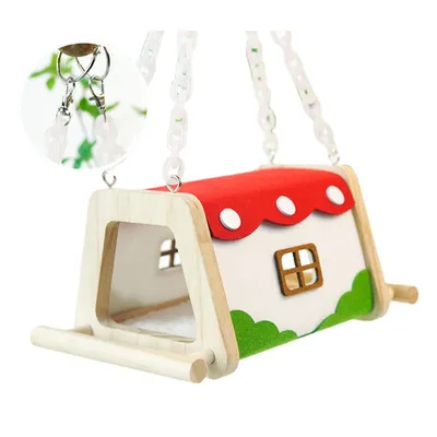 FurryFusion Nid pour perroquet en bois et feutre