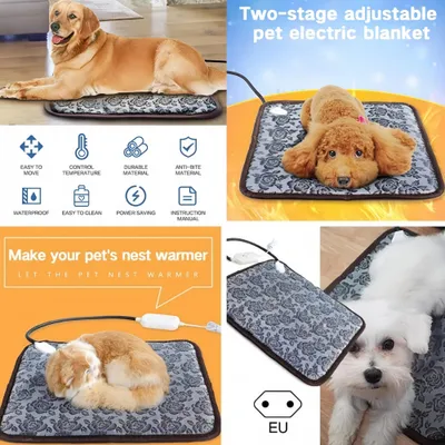 FurryFusion Coussin chauffant pour animaux de compagnie，45x45cm