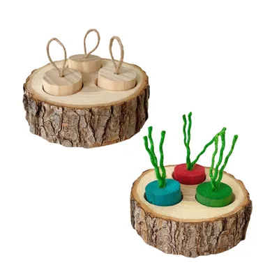 FurryFusion Boîte à friandises en bois pour petits rongeurs