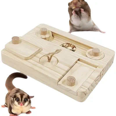 FurryFusion Nourrisseur en bois pour hamster