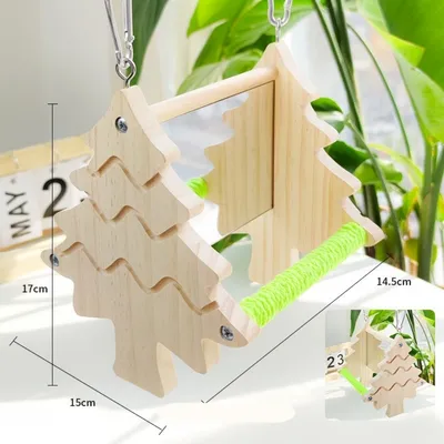 FurryFusion Jouet balançoire miroir double face pour perroquet