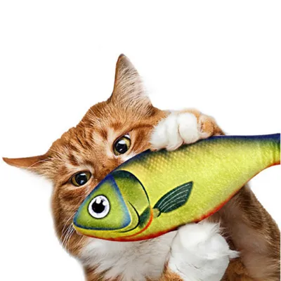 FurryFusion Jouet pour chat en forme de poisson avec menthe poivrée