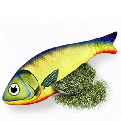 FurryFusion Jouet pour chat en forme de poisson avec menthe poivrée