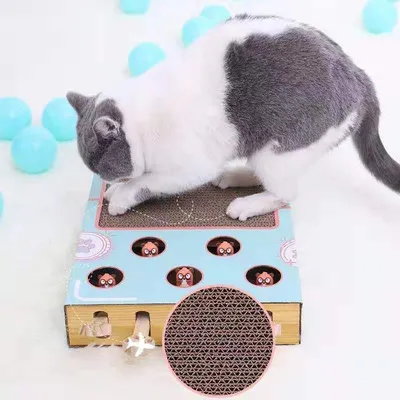 Jouet interactif pour chat, en bois, jouet taupe