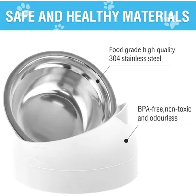 UAMLY Gamelle Inclinée pour Chat en Acier Inoxydable