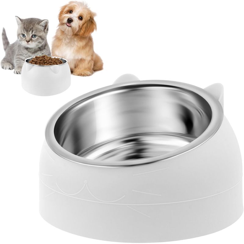 UAMLY Gamelle Inclinée pour Chat en Acier Inoxydable