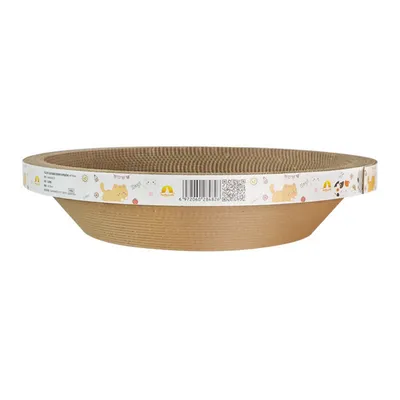 FurryFusion Planche à gratter ronde en carton ondulé pour chat 45 x 9 cm FurryFusion Planche à gratter ronde en carton ondulé pour chat 45 x 9 cm