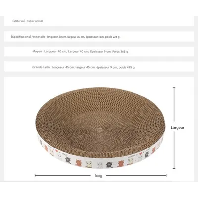 FurryFusion Planche à gratter ronde en carton ondulé pour chat 30 x 8 cm