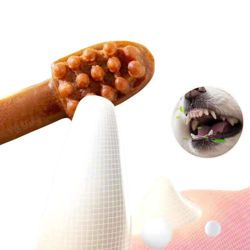 FurryFusion Os de grignotage pour chien en forme de brosse à dents