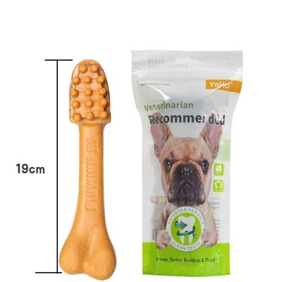 FurryFusion Os de grignotage pour chien en forme de brosse à dents