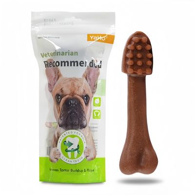 FurryFusion Os de grignotage pour chien en forme de brosse à dents