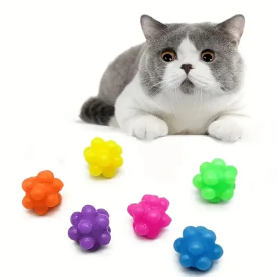 Lot de 5 balles colorées pour chat et chien Pet Planet