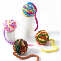 Pet Planet Boules de fil arc-en-ciel pour chats - 5 pièces