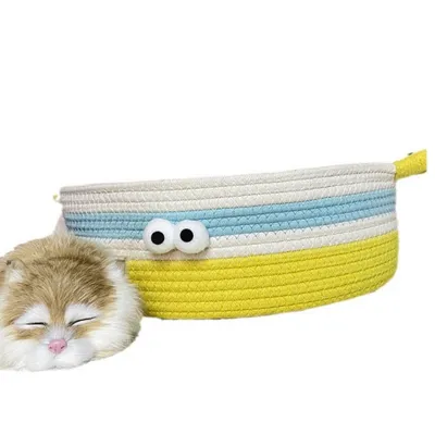 FurryFusion Nid pour chat en corde de coton FurryFusion Nid pour chat en corde de coton