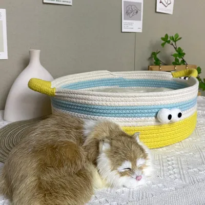 FurryFusion Nid pour chat en corde de coton