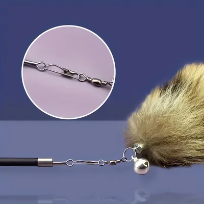 UAMLY Baguette rétractable pour chat danseur avec queue de renard UAMLY Baguette rétractable pour chat danseur avec queue de renard