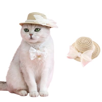 FurryFusion Chapeau de paille Cat Pearl Butterfly