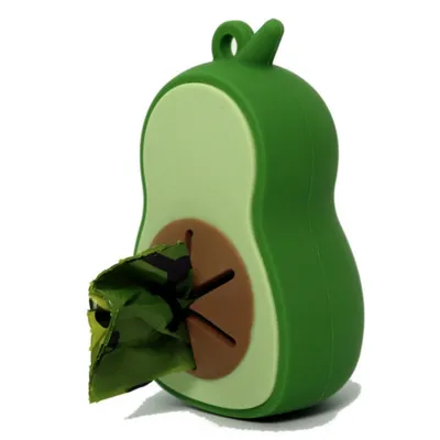 FurryFusion Distributeur de sacs à crottes en silicone avocat
