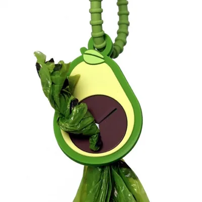 FurryFusion Distributeur de sacs à crottes en silicone avocat