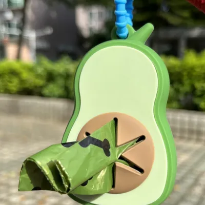 FurryFusion Distributeur de sacs à crottes en silicone avocat