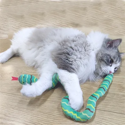 Pet Planet Jouet en peluche pour chat en forme de serpent Pet Planet