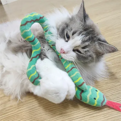 Pet Planet Jouet en peluche pour chat en forme de serpent Pet Planet