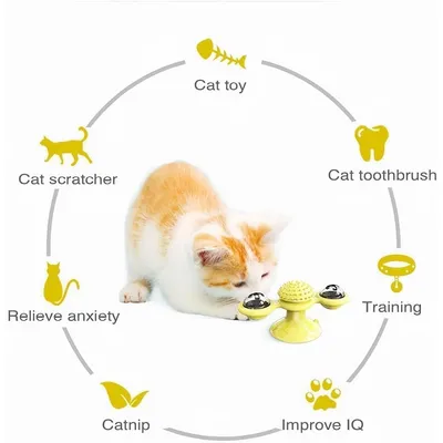 UAMLY Moulin à Vent Rotatif Clignotant Chat Jouet