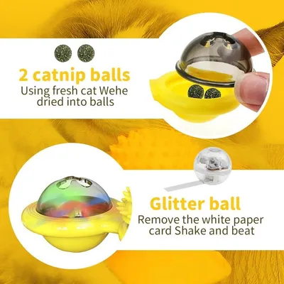 UAMLY Moulin à Vent Rotatif Clignotant Chat Jouet