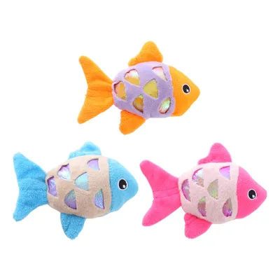 Pet Planet Jouet en peluche poisson - 3 pièces - Chat