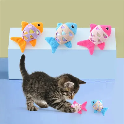 Pet Planet Jouet en peluche poisson - 3 pièces - Chat