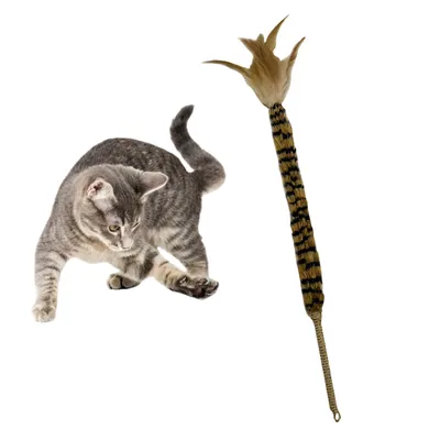 FurryFusion Bâton à Chat avec Plumes et Cloche