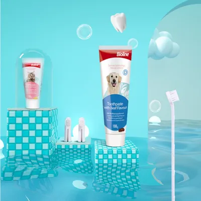 FurryFusion Ensemble de dentifrice et brosse à dents pour animaux