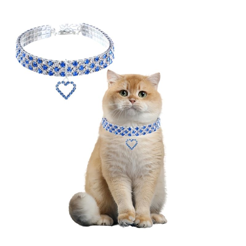 Pet Planet Collier en strass avec cœur pour chats