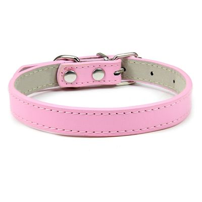 Pet Planet Collier en cuir pour chats et chiens Rose clair S