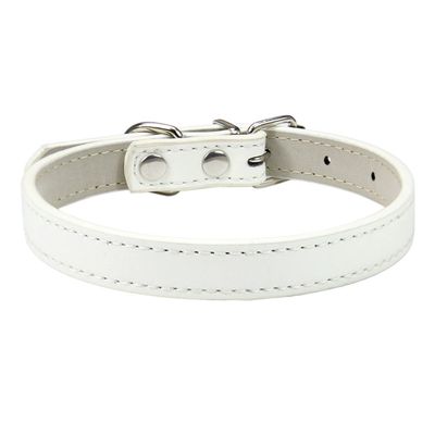 Pet Planet Collier en cuir pour chats et chiens Blanc S