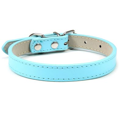 Pet Planet Collier en cuir pour chats et chiens Bleu ciel XL