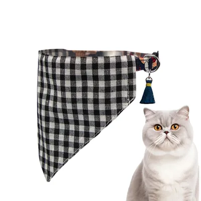 FurryFusion Bavoirs à carreaux pour chat