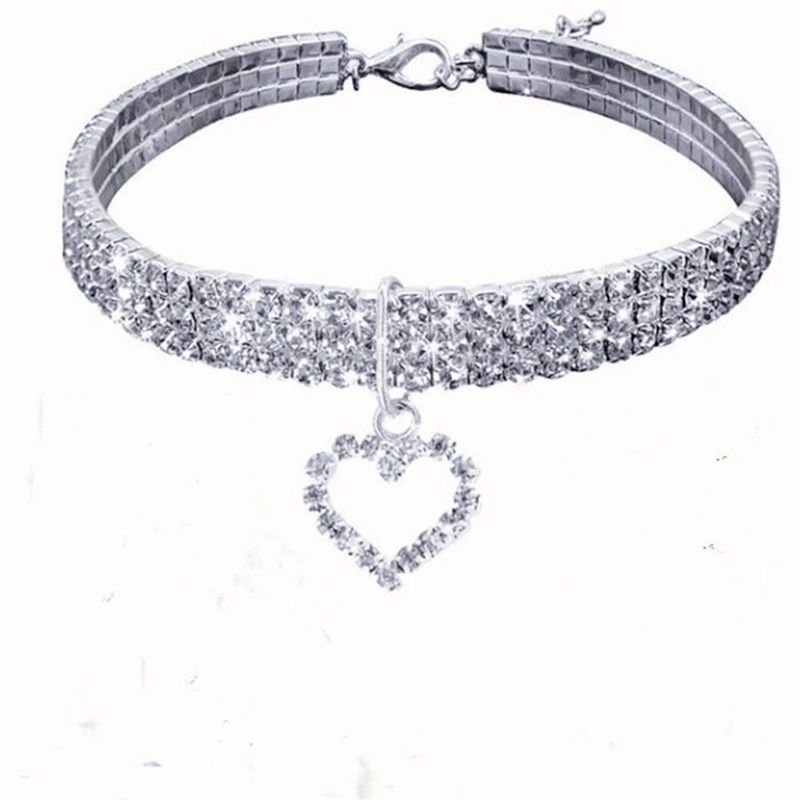 Pet Planet Collier en strass avec cœur pour chats