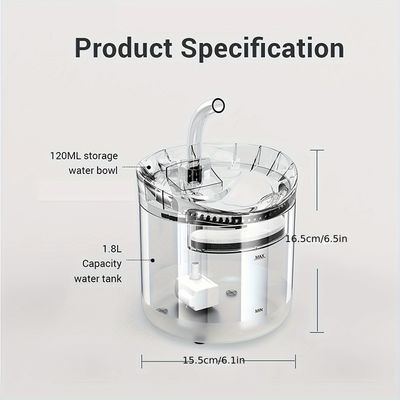 UAMLY Fontaine à eau automatique silencieuse pour chat