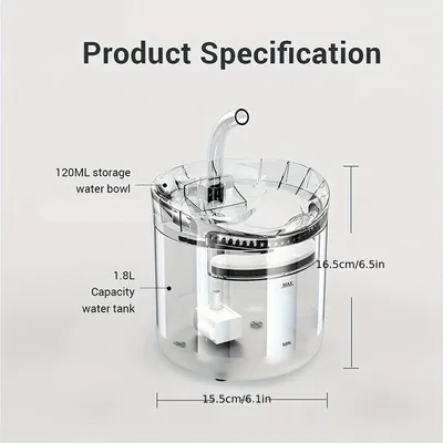 UAMLY Fontaine à eau automatique silencieuse pour chat