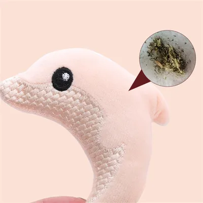 Pet Planet Jouet Interactif Dauphin en Peluche pour Chat