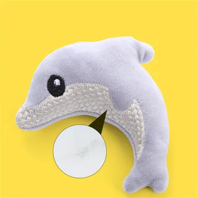 Pet Planet Jouet Interactif Dauphin en Peluche pour Chat
