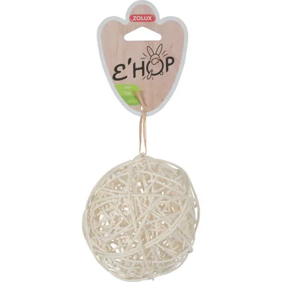 Jouet balle EHOP rotin naturel ø 10 cm, pour rongeur