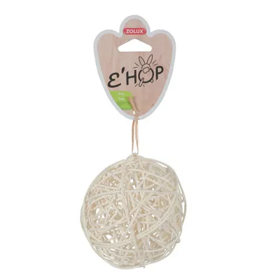 Jouet balle EHOP rotin naturel ø 10 cm, pour rongeur