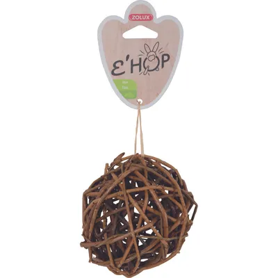 Jouet balle EHOP rotin foncé ø 10 cm, pour rongeur