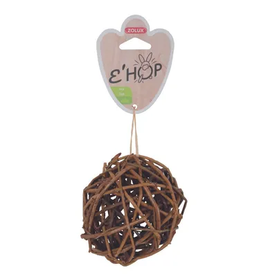 Jouet balle EHOP rotin foncé ø 10 cm, pour rongeur