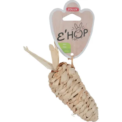 Jouet carotte EHOP feuille de maïs 12 cm, pour rongeur
