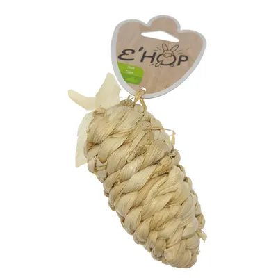 Jouet carotte EHOP feuille de maïs 12 cm, pour rongeur
