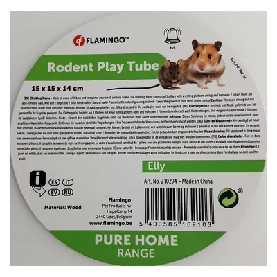 Flamingo - jeux Elly en bois. ø 15 cm x 14 cm. pour rongeur.